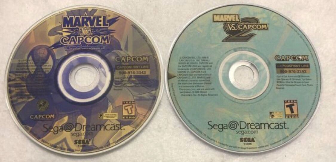 SEGA Dreamcast Marvel Vs Capcom & Marvel Vs Capcom 2 Back Up Games with original Artwork!