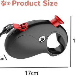 Leash Retractable 5M Reflective Walking Collar for Small Pet Nylon Black Dog & Cat Leash (Medium, Black)