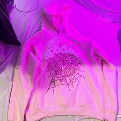 Sz L light pink Sp5der hoodie
