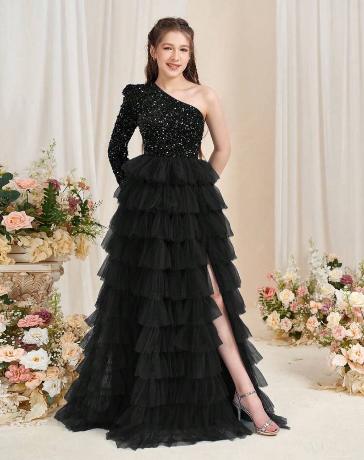 Sequin Tulle Elegant Girl Gown/ 12-14