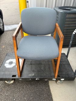 Wood Gray Arm Chair/ Office Chair