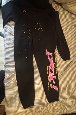 Sp5der Black Sweatpants Nevermind the Spider