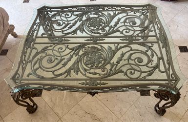 Designer Jessica Mcclintock Glass/Wrought Iron Tables