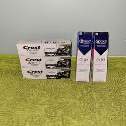 3 Charcoal Deep Clean Crest 3D White 4.6oz/2 Gum & Sensitive Crest Pro-Health 4.8oz