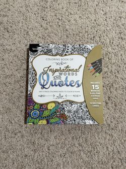 Adult Coloring Book Set Inspirational Quotes