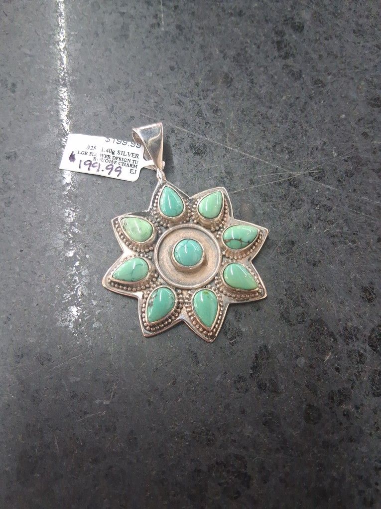 Silver Turquoise Charm
