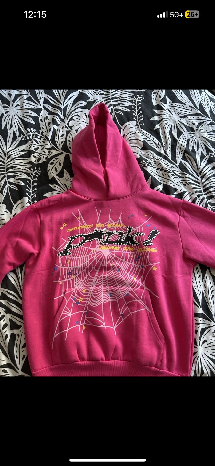 Pink Sp5der Hoodie Size Medium