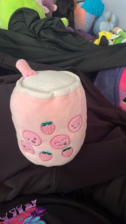 Strawberry Boba Drink Plushie