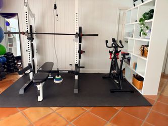 Fitness Gear Power Rack with Bench and Spin Bike