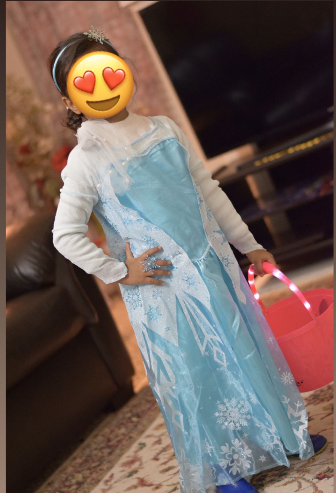 Frozen Elsa Halloween costume with hairband and ring