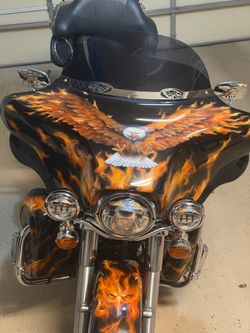 One of a kind custom painted Harley