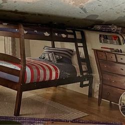 NEW UNOPENED Leighton Solid Wood Bunk Bed + 2 Memory Foam Mattresses