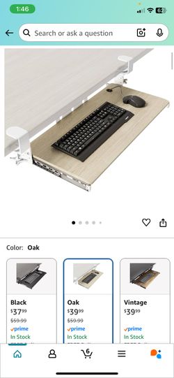 Keyboard Tray Under Desk Pull Out with Extra Sturdy C Clamp Mount System