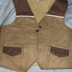 Kid Western Leather Vest 