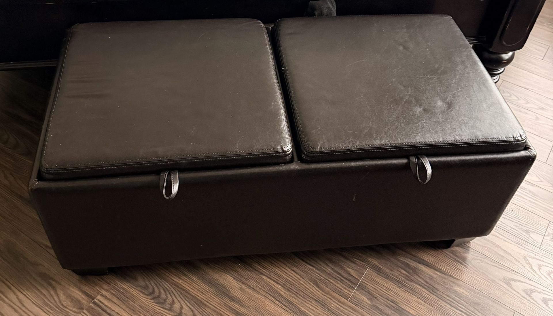 Brown Leather Ottoman