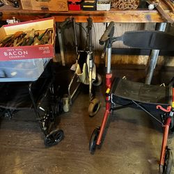 Transport Wheelchair All Small Wheels Nitro Walker Side folding $65 Each 3 Wheel Walker $35 Hd