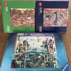 3 High Quality Jigsaw Puzzles (2000 Pieces Ea)