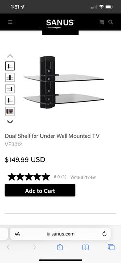 Sanus Dual Glass Under Tv Wall Shelf