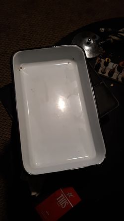VINTAGE porcelain metal medical tray
