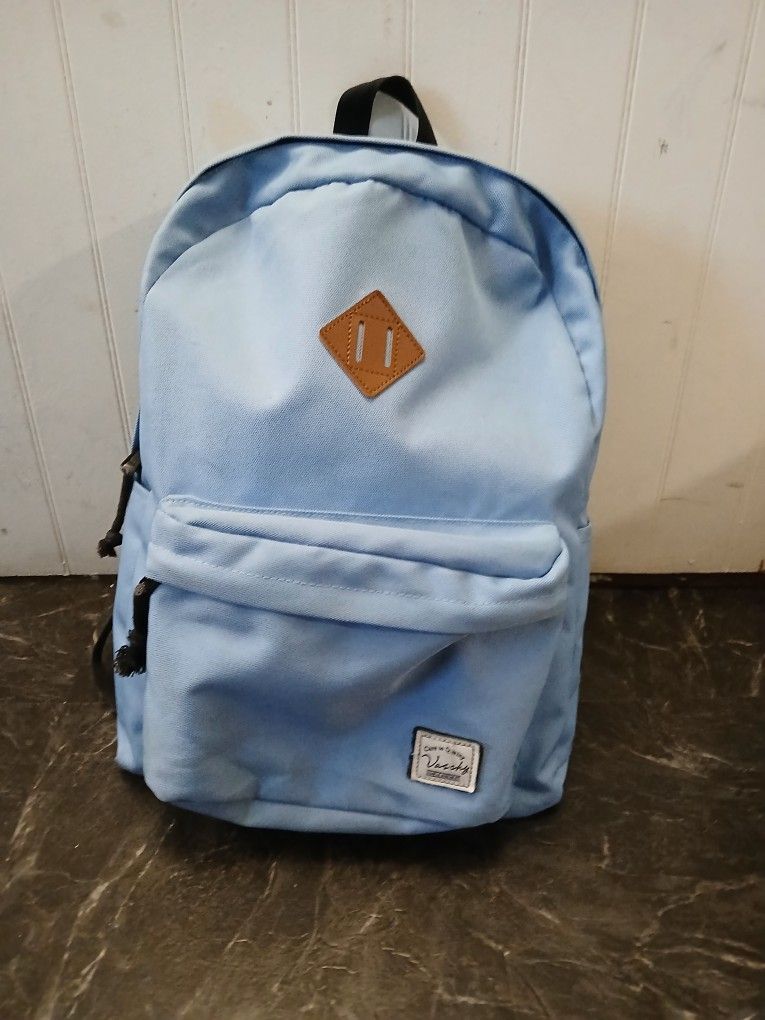 Vaschy Light Blue Polyester Backpack