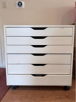White 6-Drawer Rolling Storage Cabinet