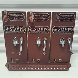 Schermack 1970s Stamp Machine 4/5/8 Cent Triple Unit Rare Vintage