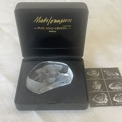 Mats Jonasson Full Lead Crystal Sweden Etched Dog