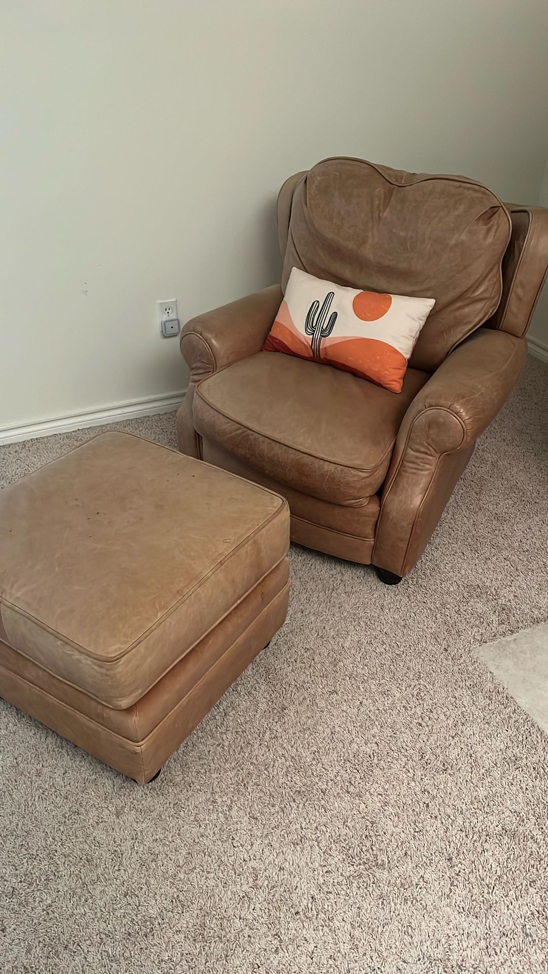 Leather Chair And Ottoman