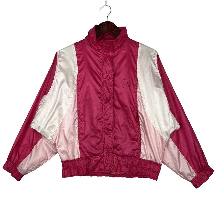 VINTAGE PUMA Womens Baby Hot Pink Windbreaker Jacket SZ SMALL