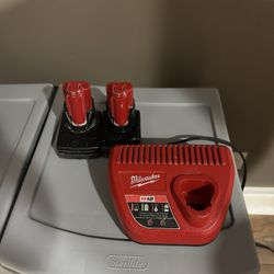 Milwaukee Batteries And Charger 