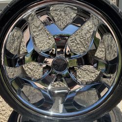 Set of 20” Chrome Wheels with Tires