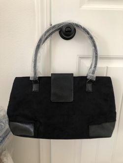 Suede look black purse