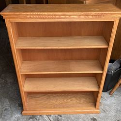 E J Hook 4 Tier Oak Bookcase Storage Display Shelf