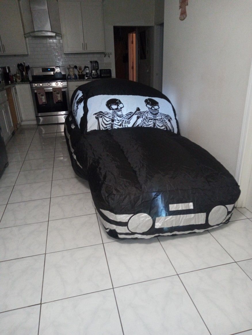 A Blow Up Halloween Cadillac In Good Condition