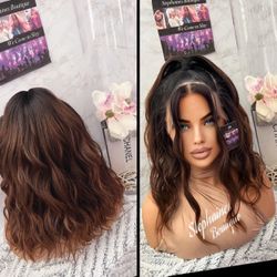 Human Hair Blended Lace Front Wig 