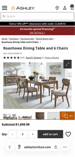 Roanhowe Dining Table and 6 Chairs - Ashely Furniture