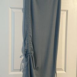 Maxi Knit Long Skirt Dusty Light Blue M