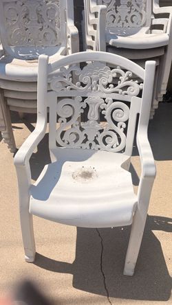 White Outdoor Patio Ornate Chairs