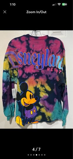 NWT DISNEYLAND 70TH ANNIVERSARY MICKEY MOUSE TIE-DYE SPIRIT JERSEY  SIZE:SMALL