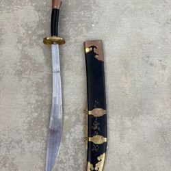 ShaoLin Kung Fu Practice Sword Wood Handle And Scabbard Junior Size Good Condition 