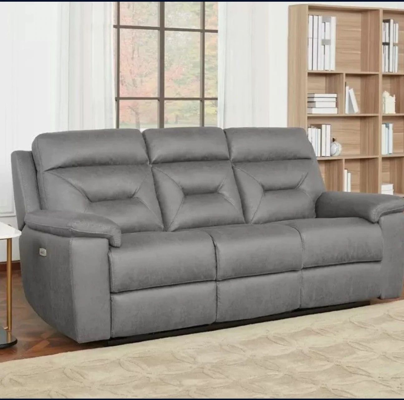Fabric power reclining sofa