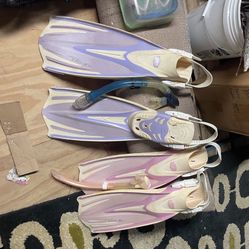 SCUBA: Adult Fins, Shoes, Snorkel/mask And Dive bag Complete Set WILLNOT SEPARATE.  $20