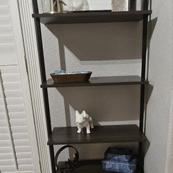 Wall Mounted Ladder Shelf with Cabinet 