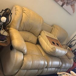 Well Loved Leather Loveseat Double Recliner