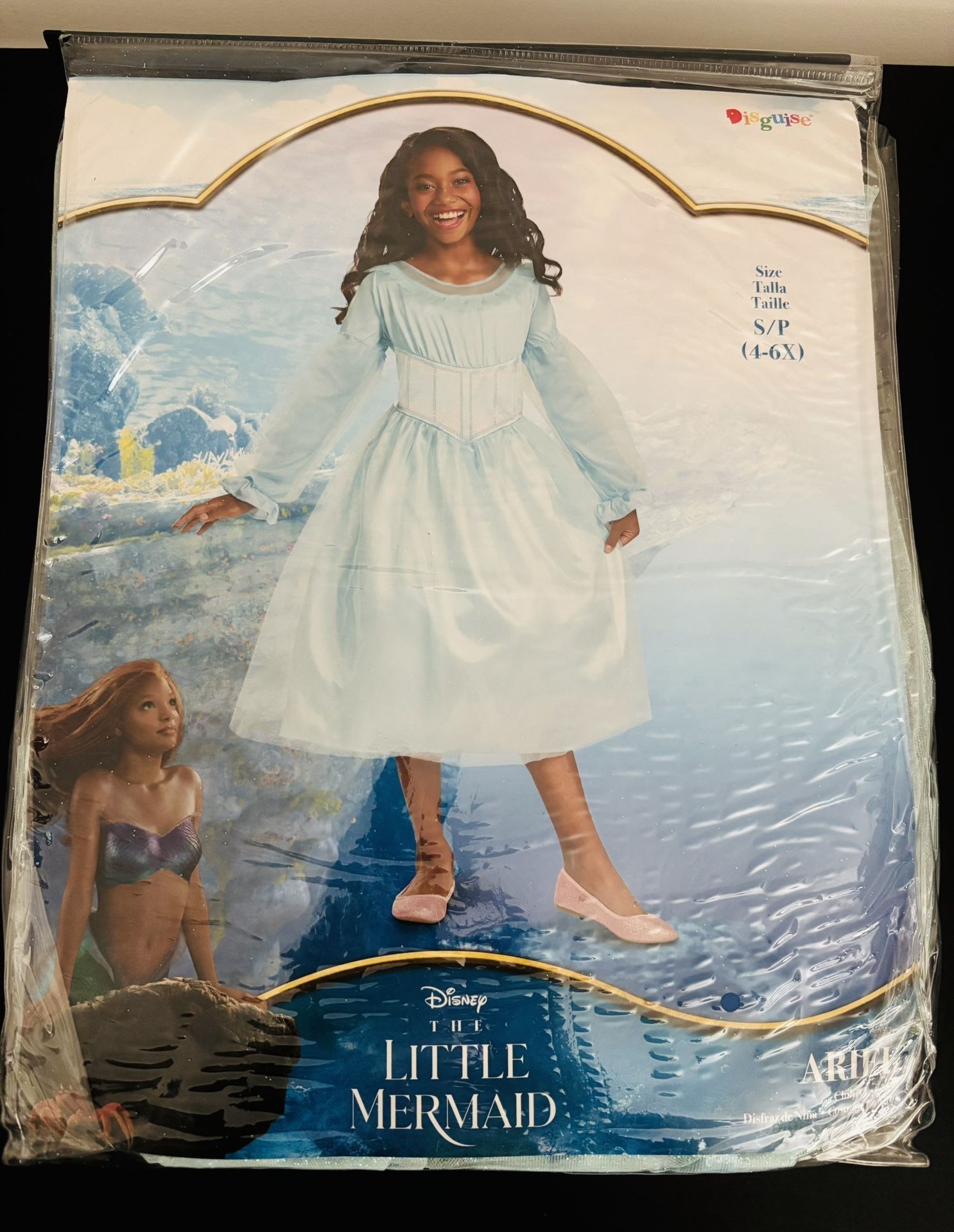 New! Little Mermaid Live Action Girls’ Ariel Halloween Costume, Size S (4-6x)