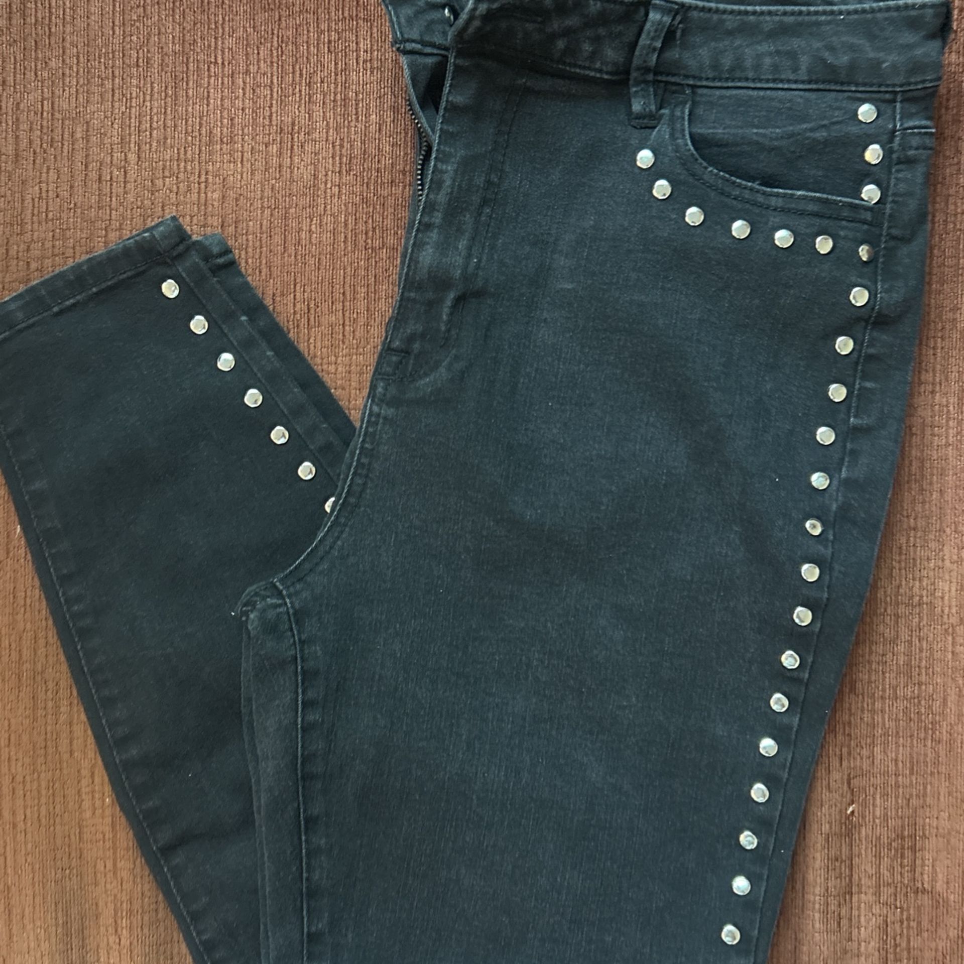 Forever 21 Side Metal Rivets Skinny denim pant