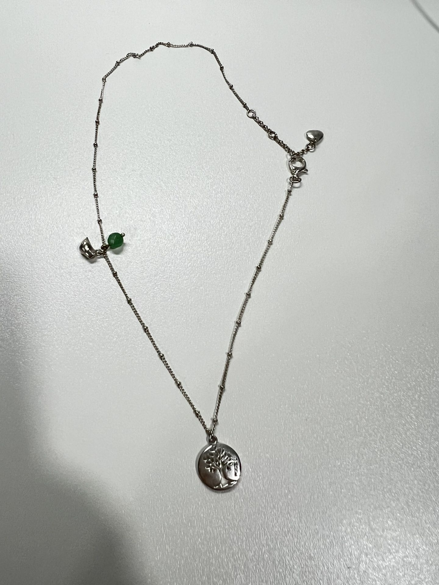 necklace Fossil Silver-Tone Tree Of Life Round Shape