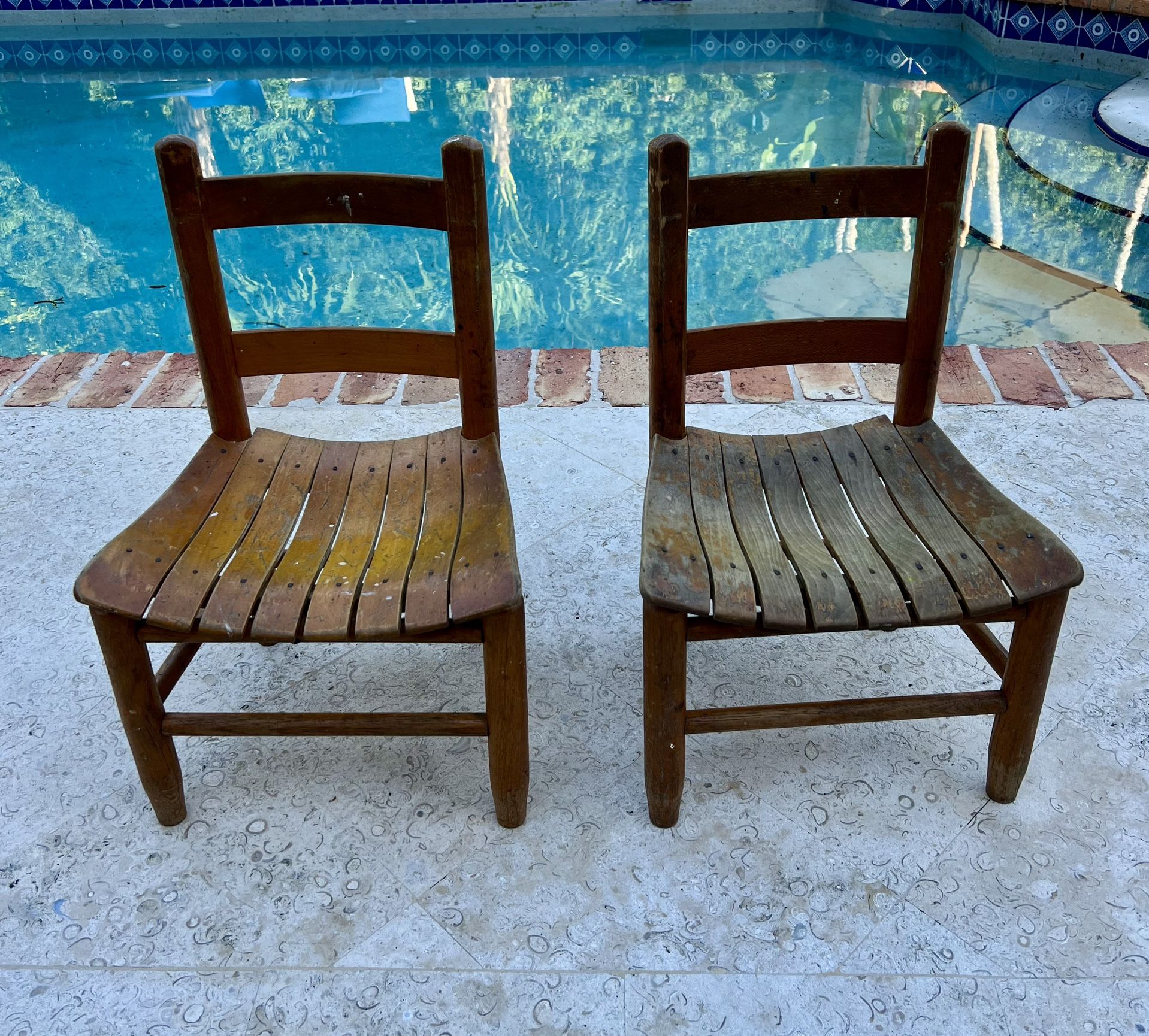 Antique Wood Children’s Chairs 