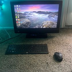 HP All-in-One Desktop PC – Windows 7, Intel, Works Great! (Keyboard & Mouse Included)