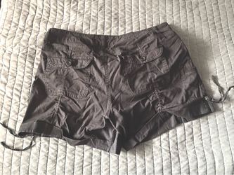 Women's Cargo Shorts with Tie Ruched Hem